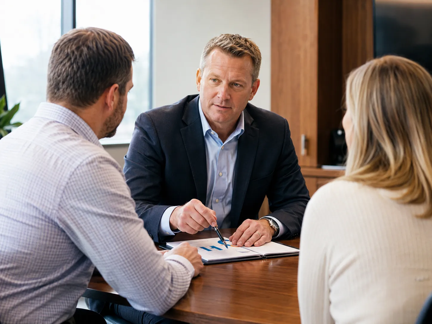 Cooper Norman CPA reviewing accounting information with clients.