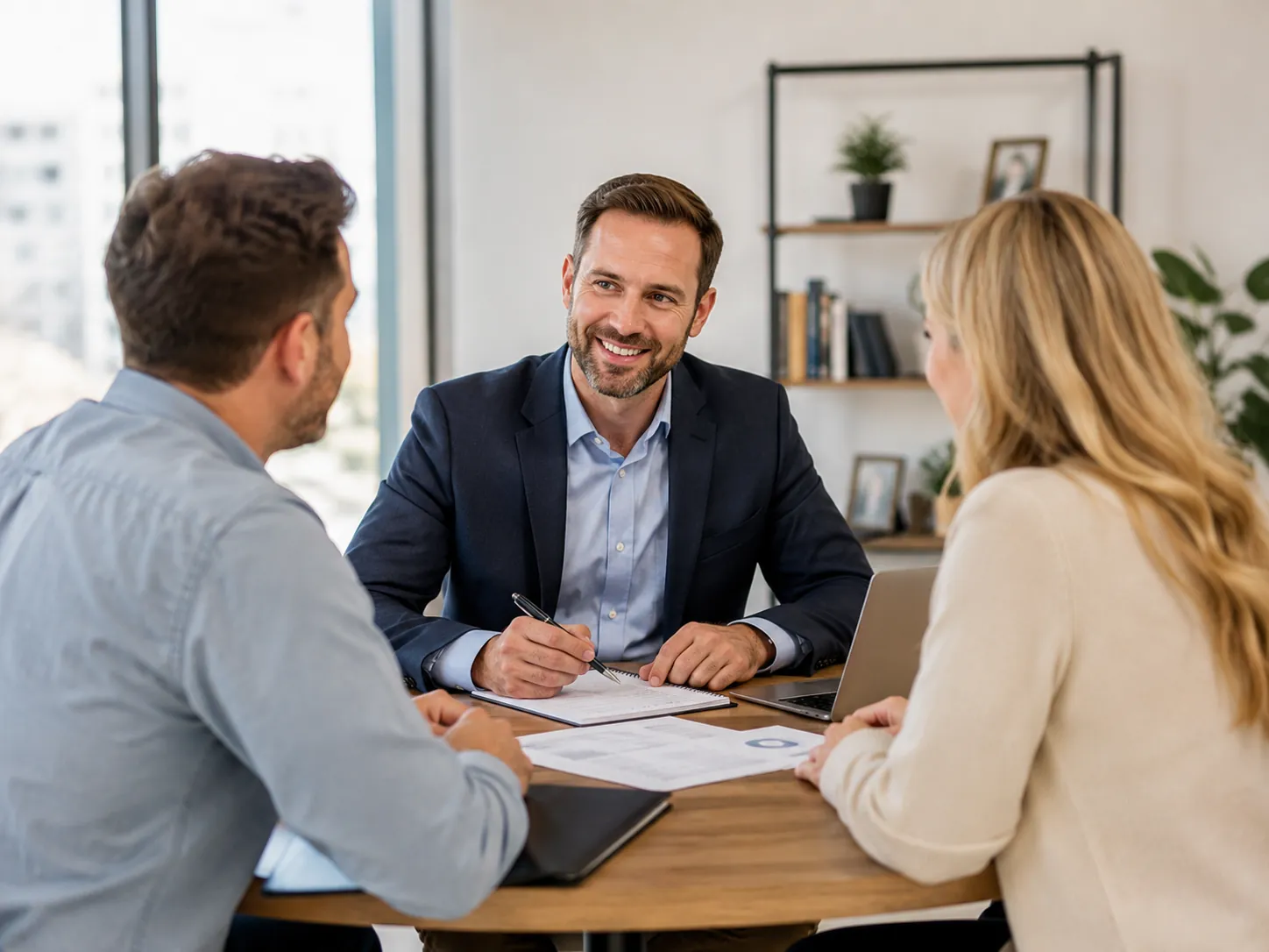 Cooper Norman advisor helping clients with tax planning documents.
