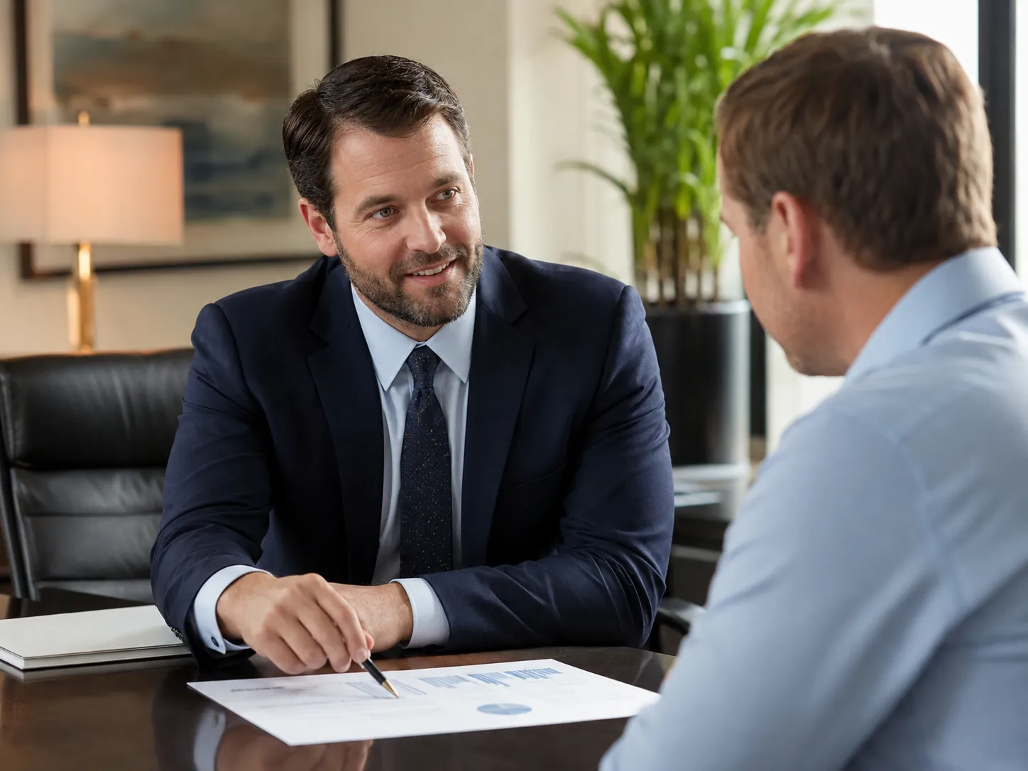 Cooper Norman CPA reviewing tax positions with a business owner.