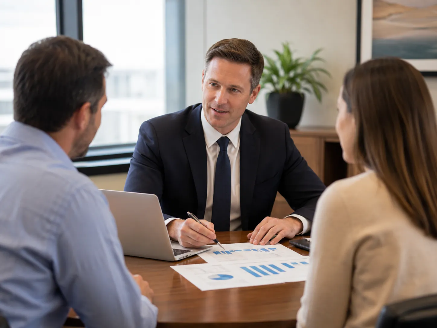 Cooper Norman executive CPA meeting with clients at a conference table.