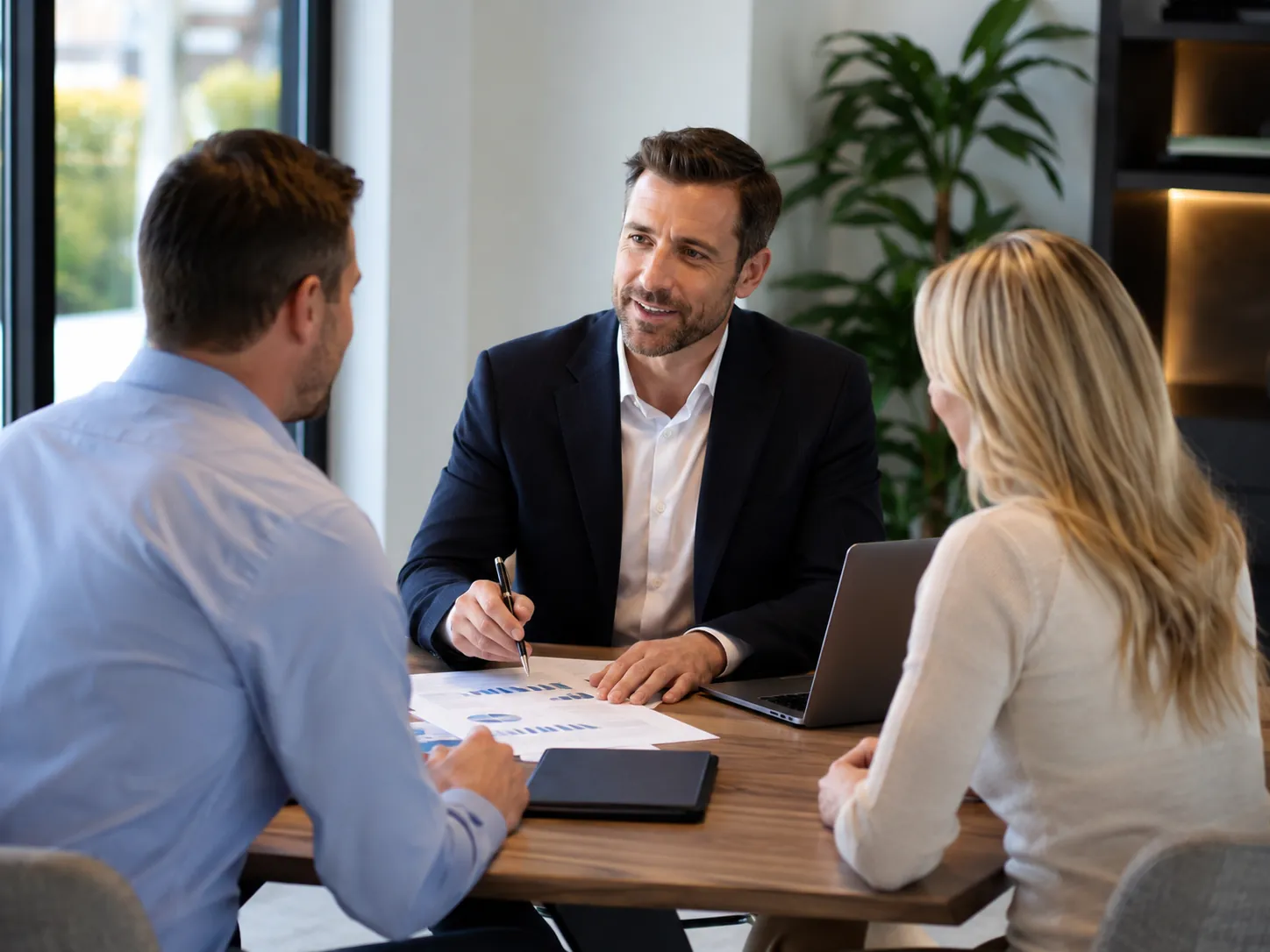 Cooper Norman tax advisor meeting with clients across a conference table.