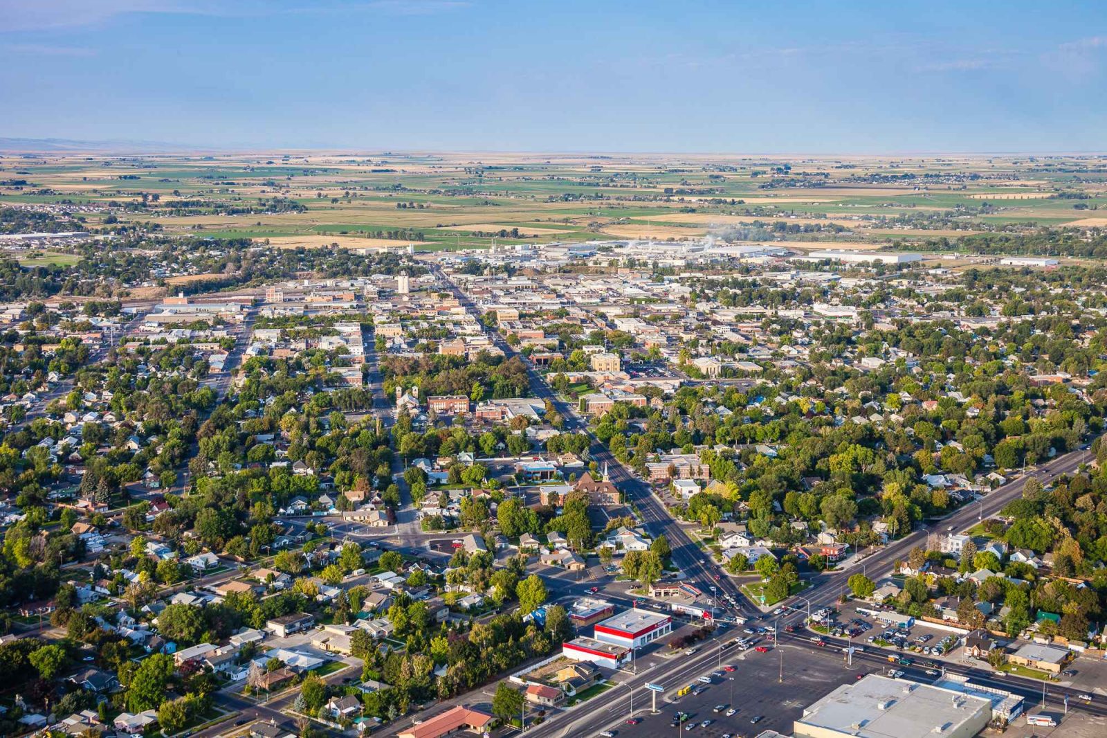 Aerial view of Twin Falls, Idaho
