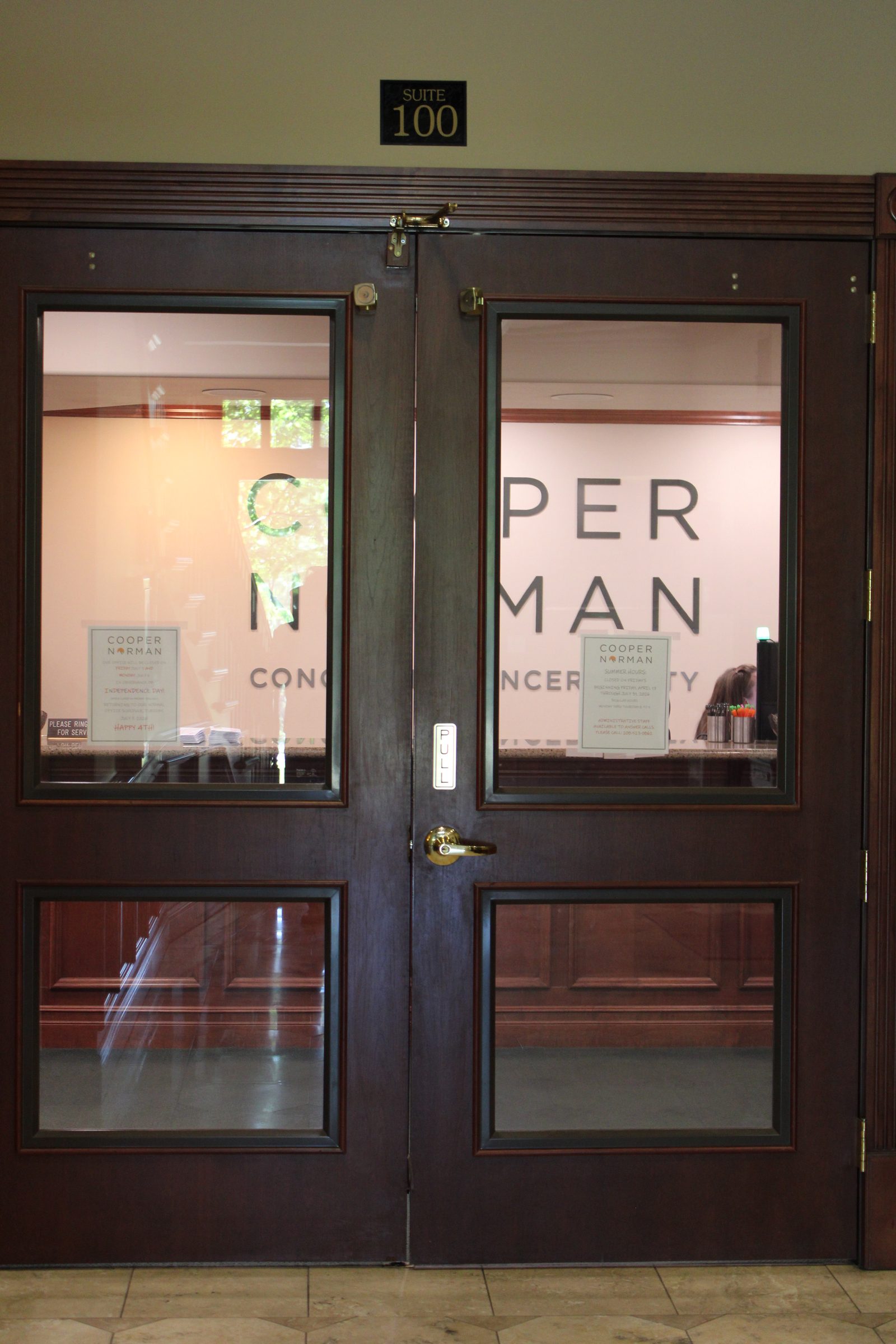 Suite 100 entrance to Cooper Norman's Idaho Falls office